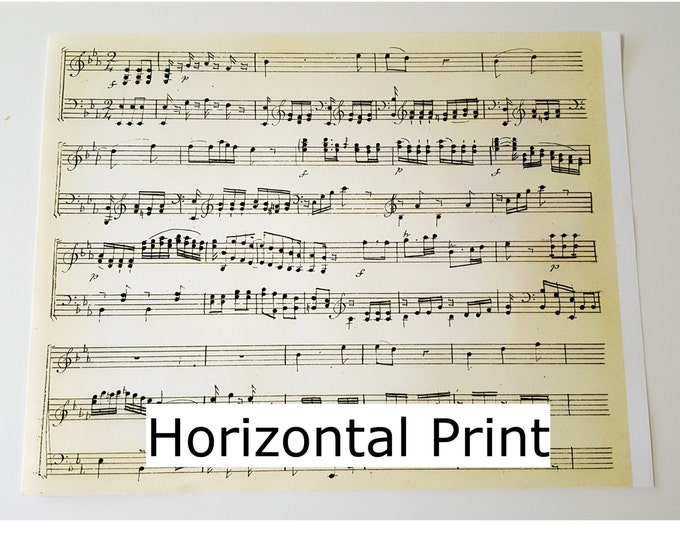 Edible Pattern Sheet, Antique Hand-Written Music Sheet - Wafer Paper or Frosting Sheet