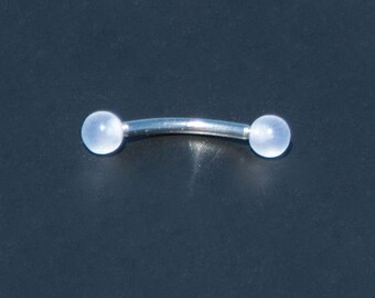 Glow in the Dark Eyebrow Ring, Rook Earring, Belly Button, Helix Piercing, Upper Ear Piercing, Rave Jewelry, Surgical Steel, 16g