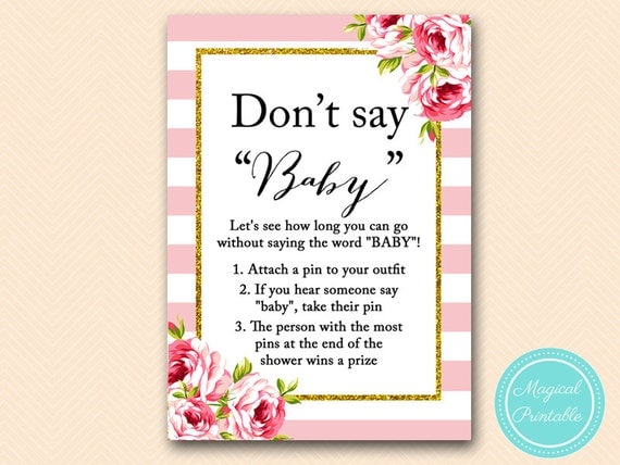 It's just a picture of Enterprising Don T Say Baby Printable This is a graphic of Enterprising Don T Say Baby Printable