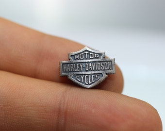1 Pc Sterling Silver Harley Davidson Logo Beads, 16 mm x 12 mm Harley Davidson Beads with Two Holes, Motorbike Charm - Motorcycle Beads