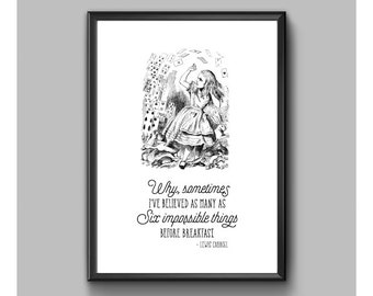 Digital Print – Alice In Wonderland – Six Impossible Things