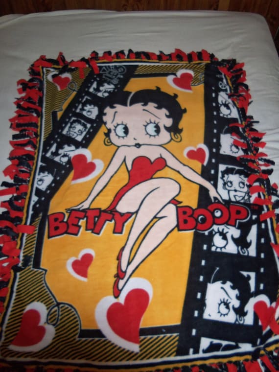 Betty Boop Colorful Double Sided Hand Tied Fleece Rag Blanket
