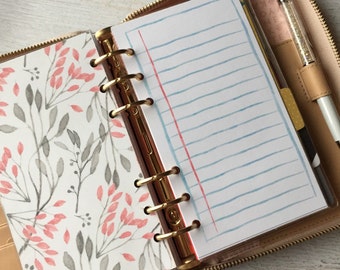 Watercolor Notebook Paper Personal Size Insert Printable