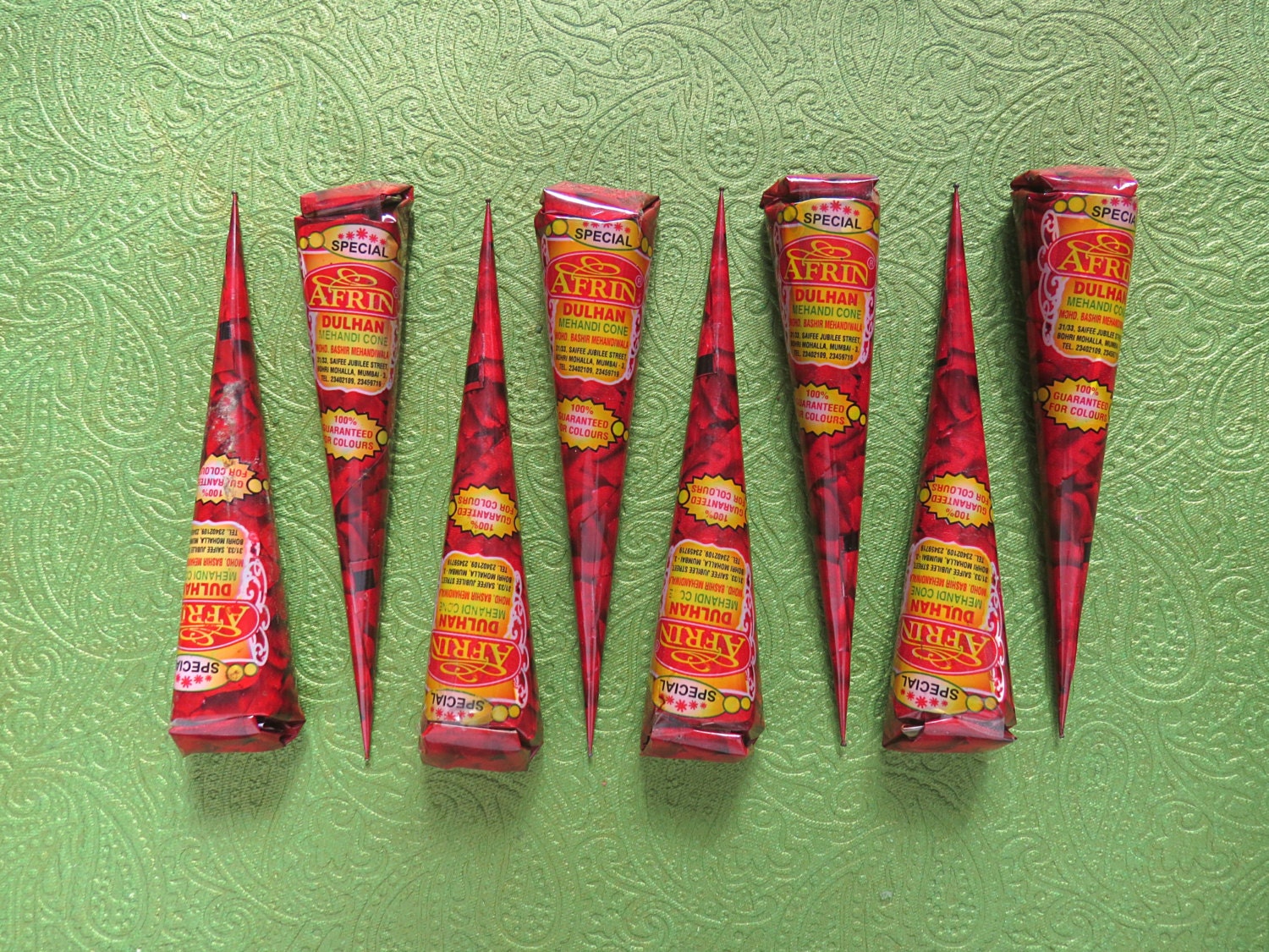 8 Handmade Henna conesFresh Afrin Dulhan Mehandi Cones