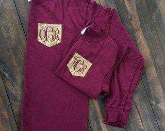 Womens monogram shirt, Monogram shirt, Pocket monogram shirt