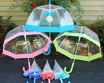 SALES Custom Personalized Umbrella, Monogrammed Umbrella, Clear Umbrella, Dome Umbrella, Bridesmaid Gift, Ladies Umbrella