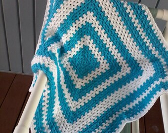Clearance: Granny square baby boy afghan