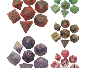 Polyhedral Dice Set Combo Attack Mix 16mm Dungeons and Dragons Dnd Pathfinder d20 RPG Role Playing Games