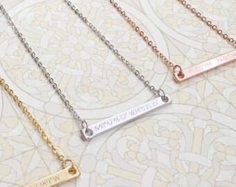 Custom Engraved Necklace: Custom Coordinates Necklace, Latitude and Longitude Necklace, Location Necklace, Delicate Necklaces