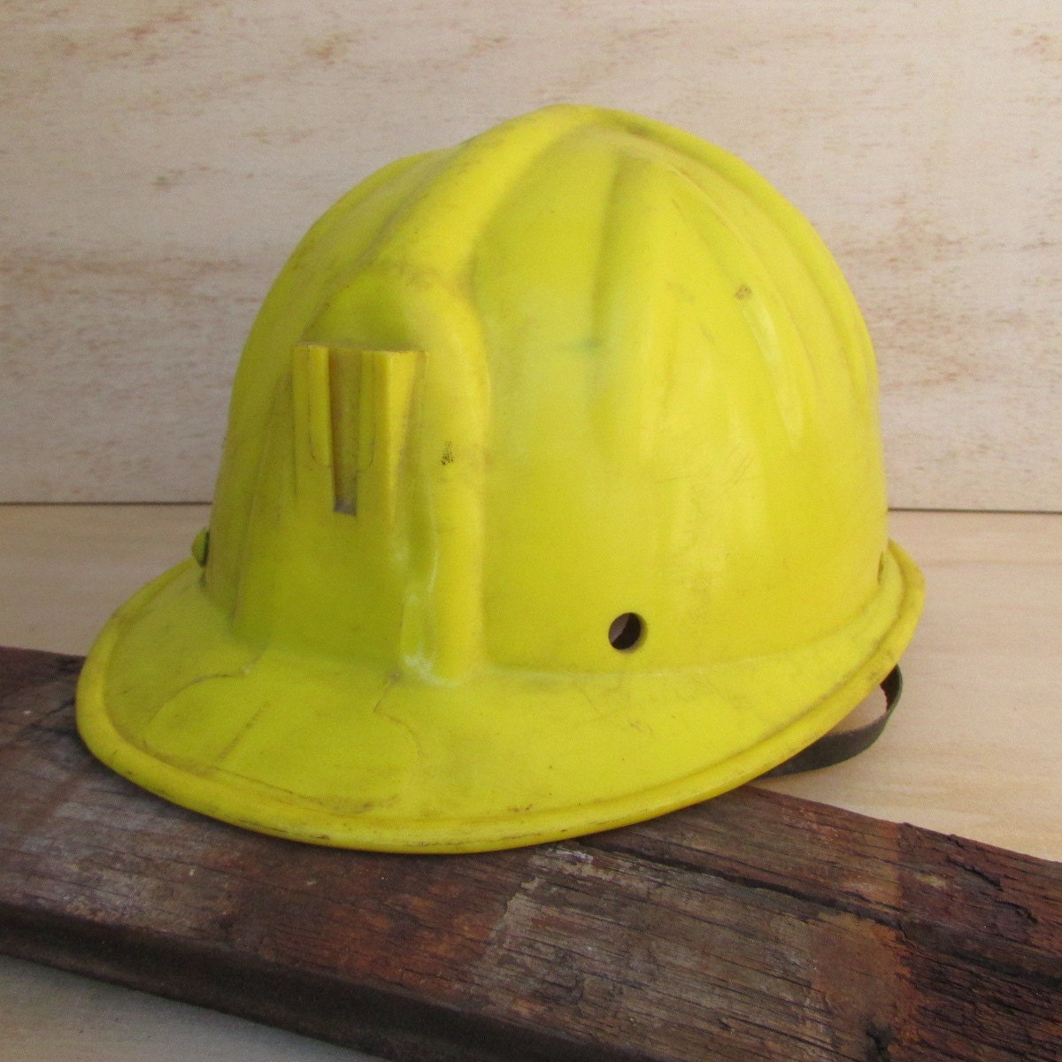 Vintage Yellow Industrial Hard Hat Gear Safety