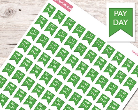 Payday Printable Planner Stickers Pay Day Pay Check