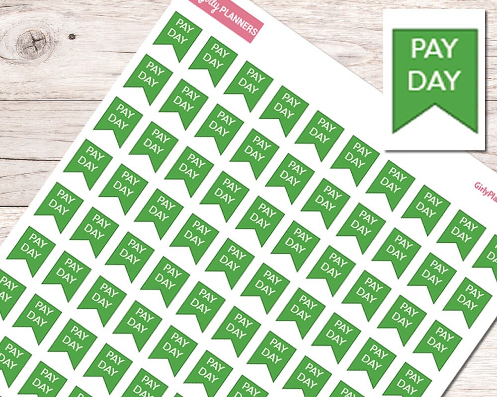 Payday Printable Planner Stickers Pay Day Pay Check