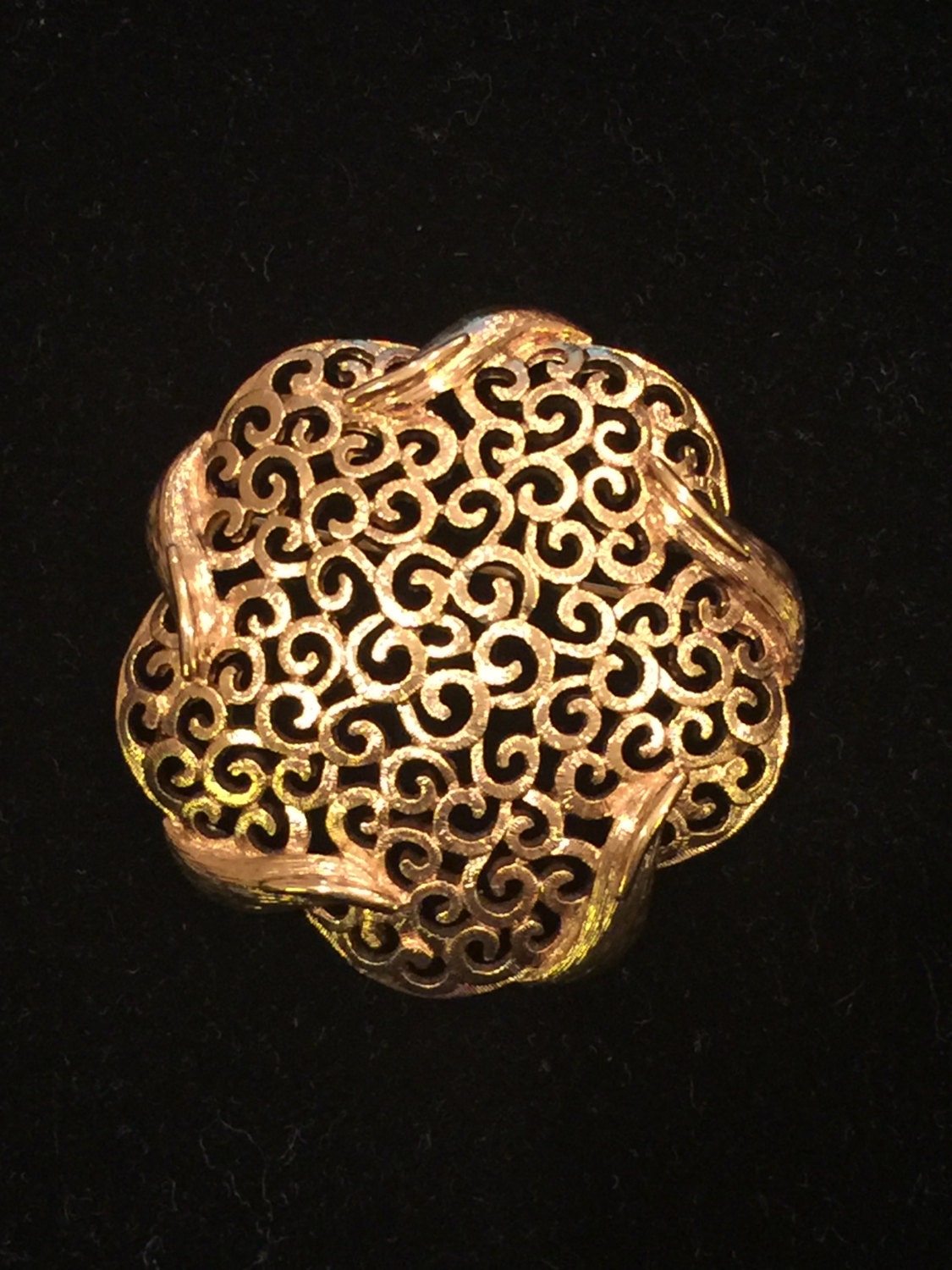 Vintage Costume Jewelry Brooch Gold by AuntBsTreasureBox