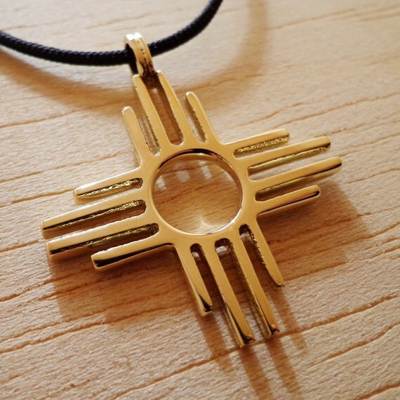 Handmade Zia Sun Native American Symbol Jewelry Pendant