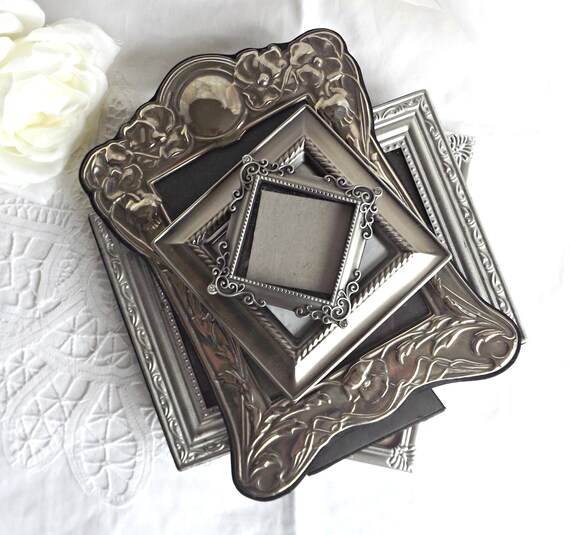 Silver Tone Picture Frames French Farmhouse Cottage Chic