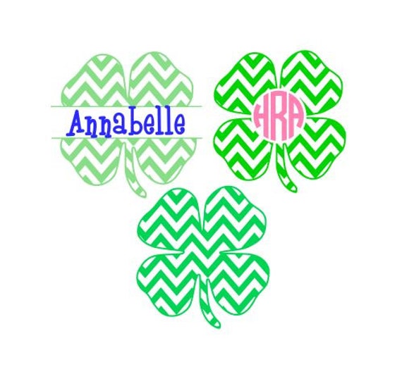 Download 4 Leaf Chevron Clover Monogram SVG DXF AI ps and pdf