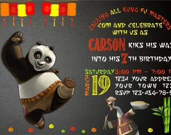 Invitation Anniversaire Kung Fu Panda