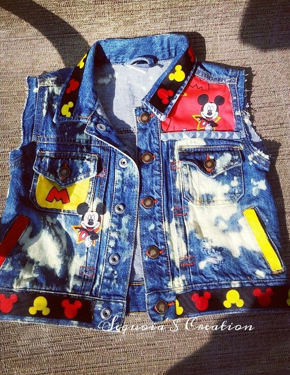mickey denim vestMickey mouse by SequoiaCreations on Etsy