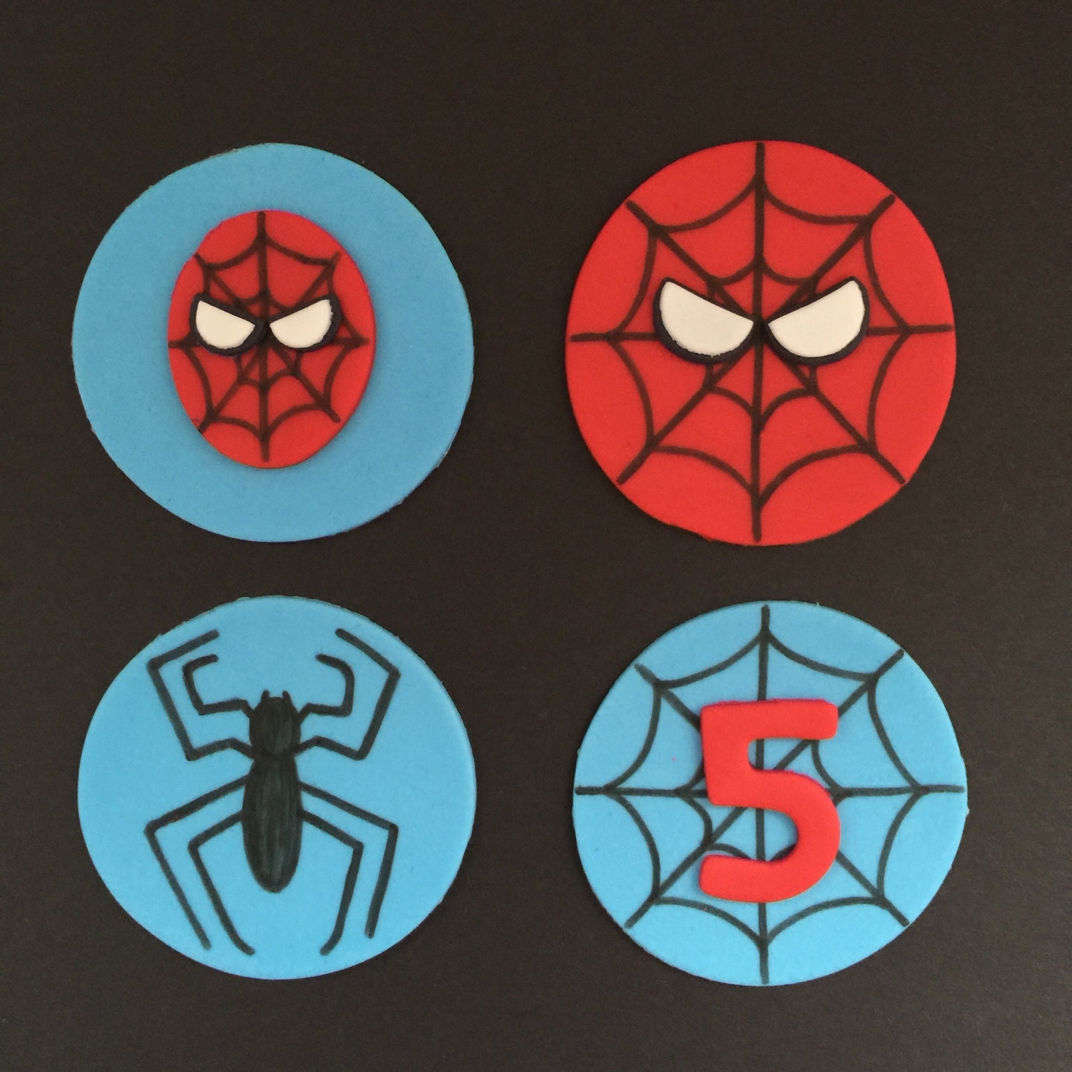 12 Spiderman Cupcake ToppersFondant