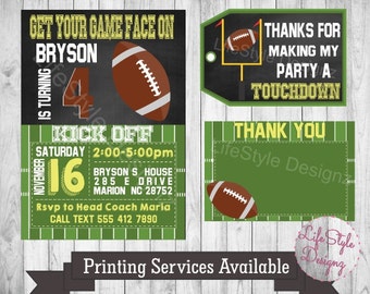 Football Birthday Invitation - Touch Down - Football Birthday Party - Ready Set Hut - Football Invitation - Boy Birthday Party - Printable
