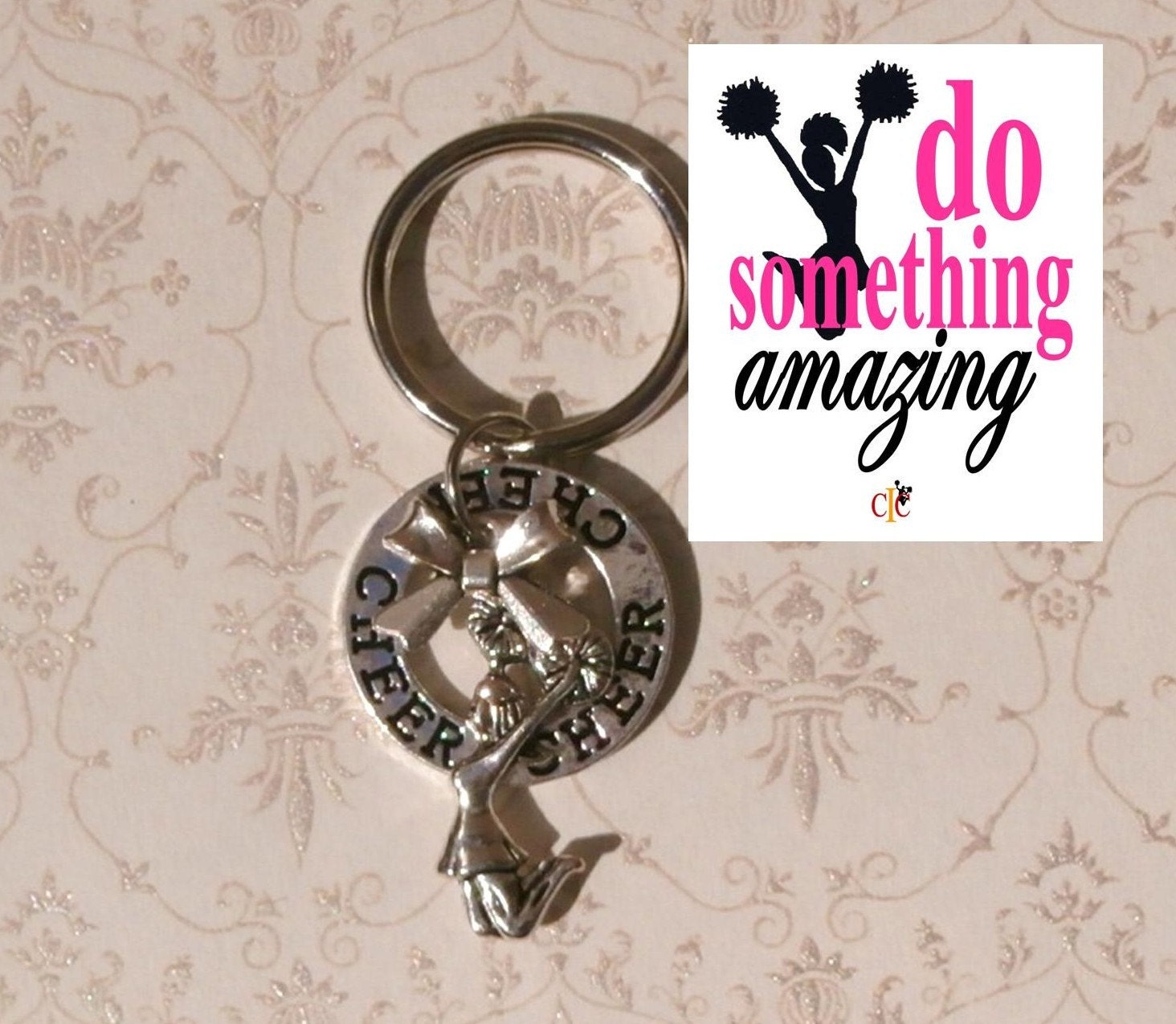 Cheerleader Key Chain Cheerleading Keychain Cheerleading