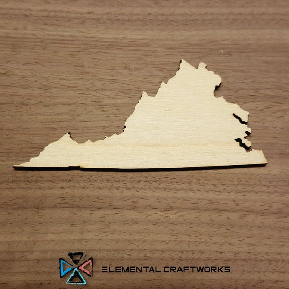 Virginia VA State Cutout Large & Small Laser Cut