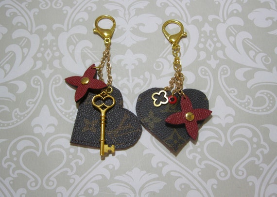 Items similar to Louis Vuitton Upcycled Bag Charm. I LoVe LV Heart! on Etsy