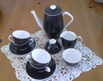 Black and White Tea Espresso Set for Five