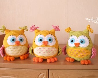 PATTERN Colorful owl PDF crochet toy pattern