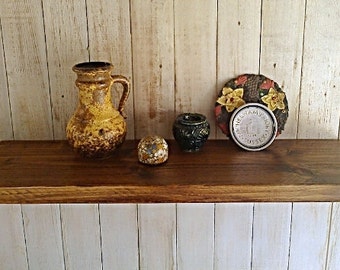 Floating Shelves, Wall Shelves, Pine Wood - 9" Deep - 1ft - 6ft - Dark Oak Natural Wax ...