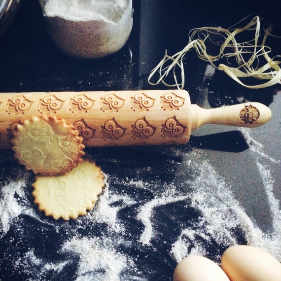 baby owl wooden rolling pin