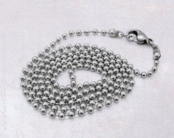 4 x 60cm (23.5") Stainless Steel 2.5mm Ball Chain Necklaces with Lobster Clasp