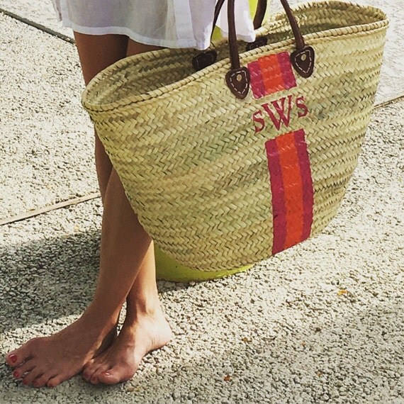 Monogrammed Extra Large Straw Beach Tote SALE 136.00 Hand