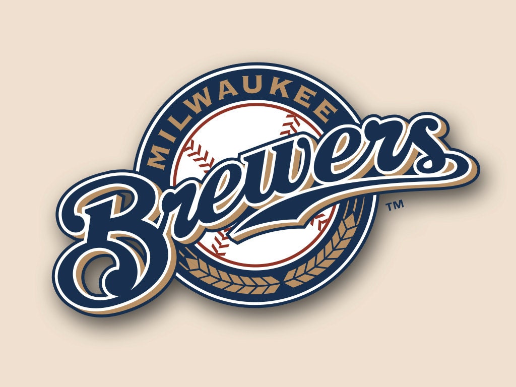 MILWAUKEE BREWERS Set of 2 Vinyl Cornhole DECAL Logo Wall