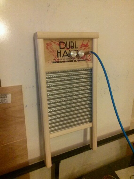 Handmade electric washboard musical instrument with piezo