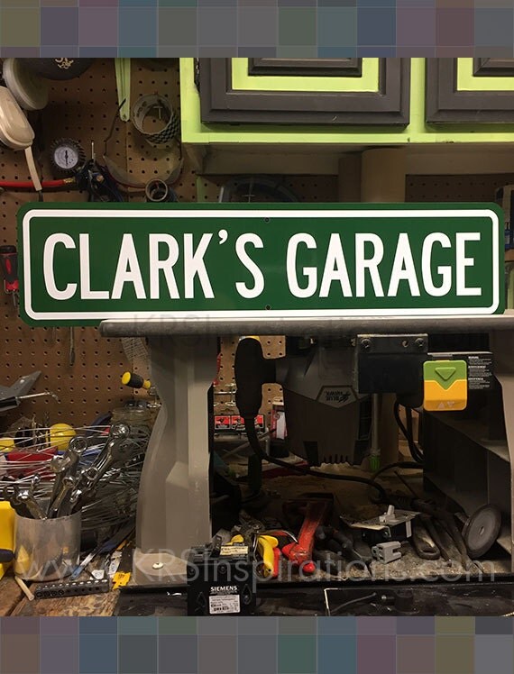 Custom Garage Metal Street Sign
