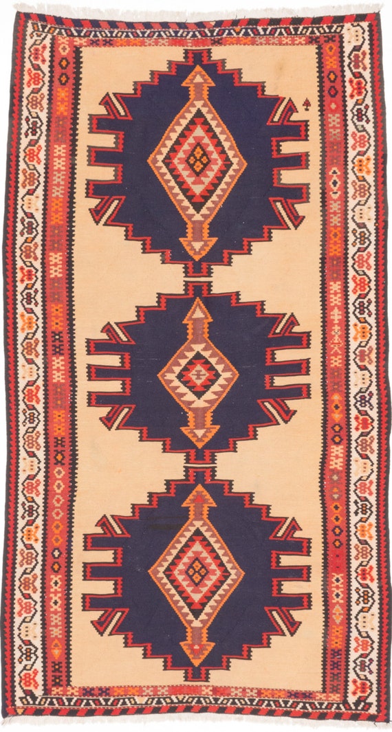 Ksshkuli Vintage Persian Kilim Rug, 5'5" x 9'9"