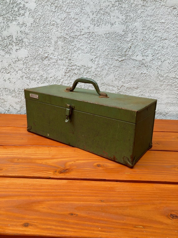 Kennedy Kits Tool Box Vintage Kennedy Kits Green Metal Tool