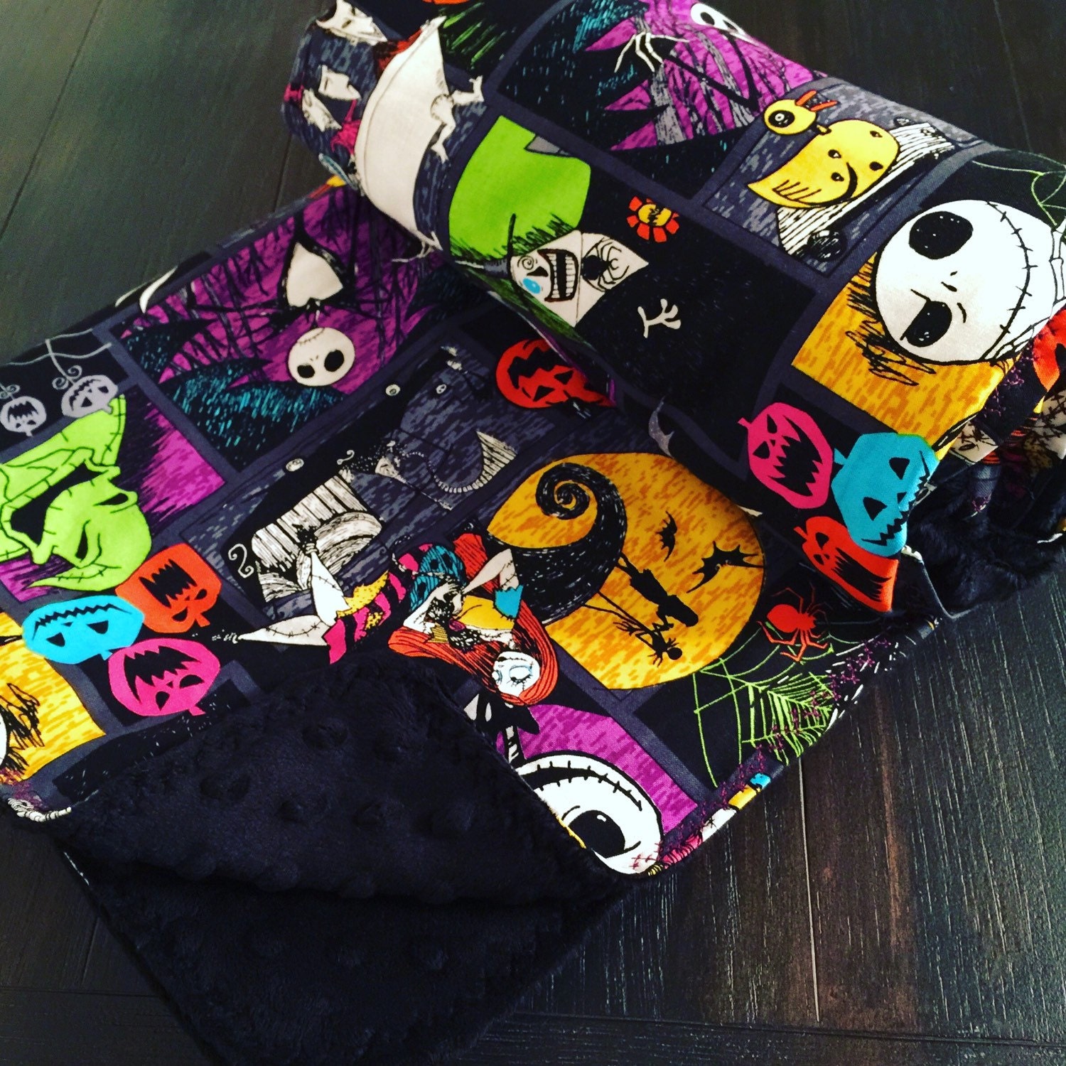 The nightmare before Christmas inspired handmade baby blanket