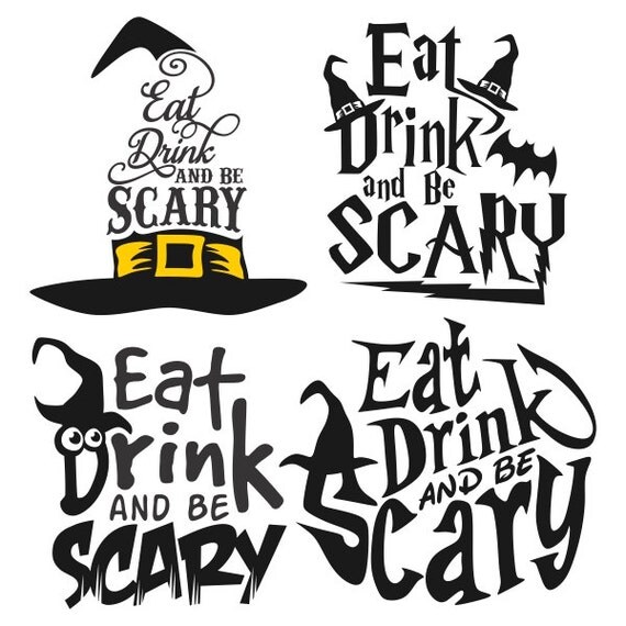 Eat Drink and Be Scary Halloween Design Files Cuttable SVG