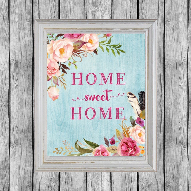 Home Sweet Home Sign. 8x10 Printable Art. by SunbirdPrintables