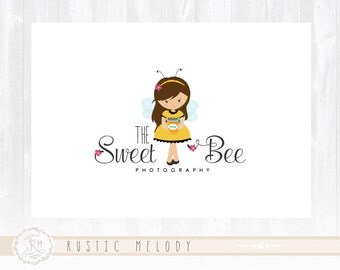 Abeja Logo Diseño niños logotipo diseño abejita Logo Logo cuidado chica insignia Boutique insignia de los cabritos Logo marca de agua fotografía Logo