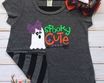 Girls Halloween Shirt - Toddler Halloween Shirt - Girls Spooky Cute Halloween Shirt - Toddler Girl Ghost Halloween Shirt - Spooky Cute Shirt