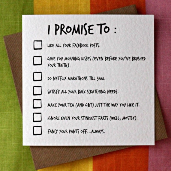 I Promise To Funny Love Card Funny Valentine Card Funny Anniversary Card Funny Wedding Card Engagement Card Wife Husband Partner I Promise To Funny Love Card Funny Valentine Card Funny Anniversary Card Funny Wedding Card Engagement Card Wife Husband Partner