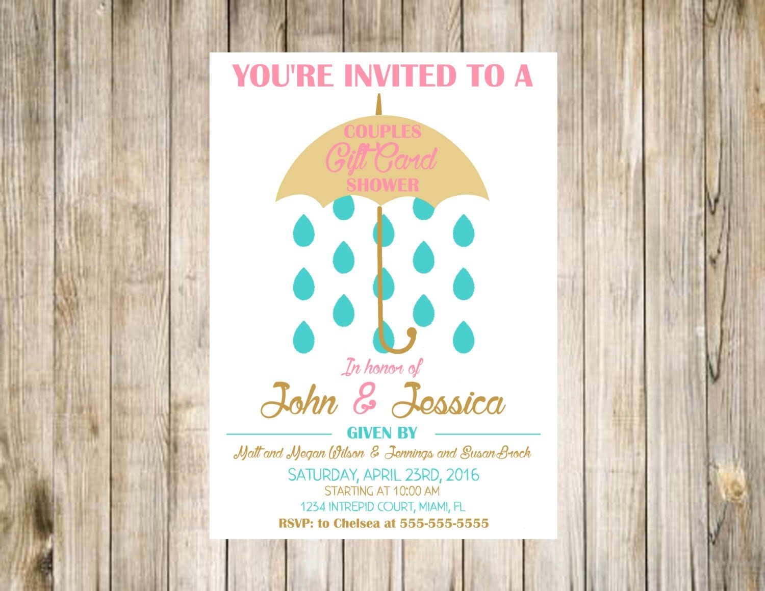 Gift Card Shower Invitation Printable Digital Likes Loves