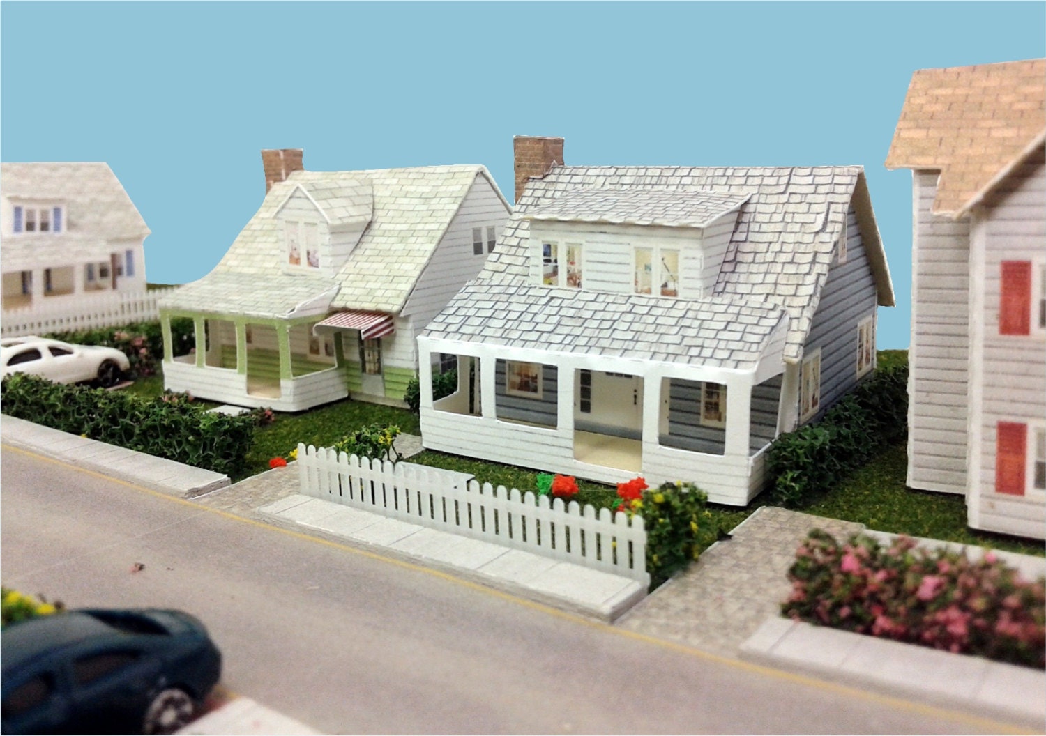 Paper House Card Stock House N Scale or Z Scale For Diorama or