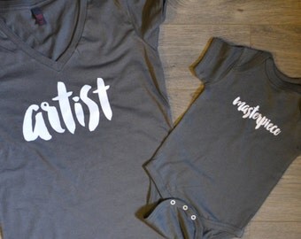 Artist + Masterpiece T-shirt Package, Mommy and Me outfits, Mommy and me shirts, Baby shower gift, Mothers day gift, baby bear, mama bear