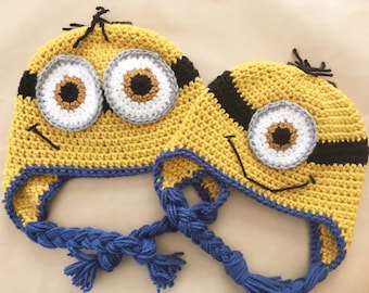 Crochet Minion Hat- All sizes, different styles!