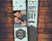INSTANT DOWNLOAD -father's  day ,Bookmark photoshop template - father's day designs for photographers
