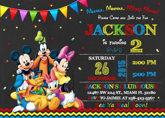 Mickey Mouse And Friend Party Invitations 1